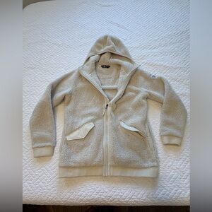 The North Face Cream Sherpa Zip-Up Hoodie Jacket - Size M